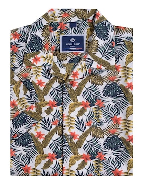 Camisa playa Michel Blanc de algodón manga corta para hombre