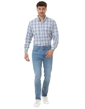 Jeans regular straight Ferrioni deslavado para hombre