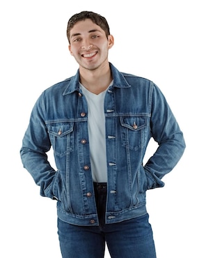 Chamarra casual Innermotion de mezclilla con bolsillos para hombre