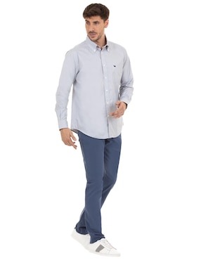 Camisa casual Ferrioni de algodón manga larga para hombre