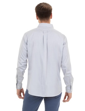 Camisa casual Ferrioni de algodón manga larga para hombre