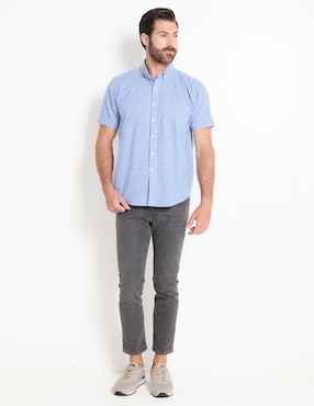 Camisa casual Dioro de algodón manga corta para hombre