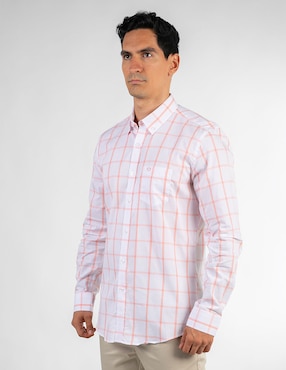 Camisa casual Oscar de la Renta de algodón manga larga para hombre
