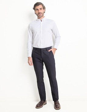 Camisa casual Oscar de la Renta de algodón manga larga para hombre