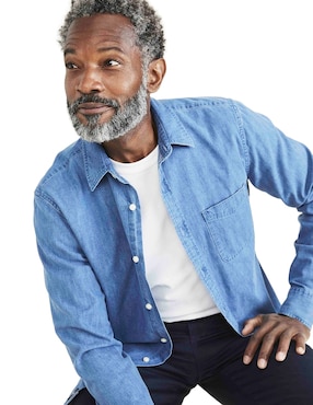 Camisa casual Dockers de algodón manga larga para hombre