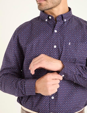 Camisa casual Dioro de algodón manga larga para hombre