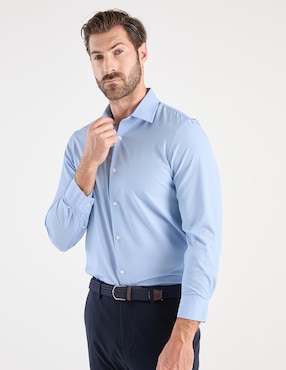 Camisa casual Haggar manga larga para hombre