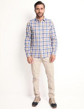 Camisa casual Jbe de algodón manga larga para hombre