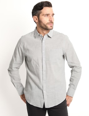 Camisa casual Jbe de algodón manga larga para hombre
