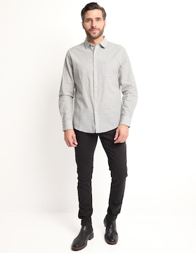 Camisa casual Jbe de algodón manga larga para hombre