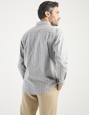 Camisa casual Jbe de algodón manga larga para hombre