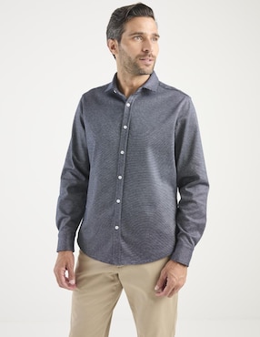 Camisa casual Jbe de algodón manga larga para hombre