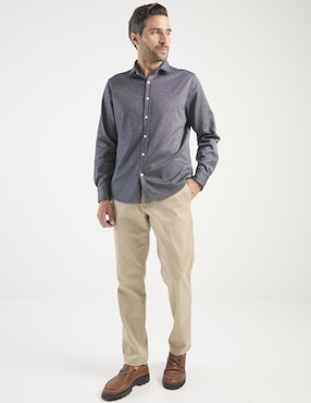 Camisa casual Jbe de algodón manga larga para hombre