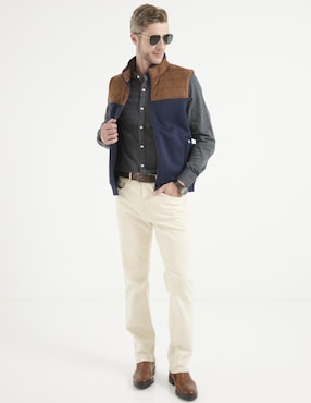 Camisa casual JBE de algodón manga larga para hombre