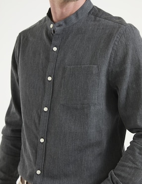 Camisa casual JBE de algodón manga larga para hombre