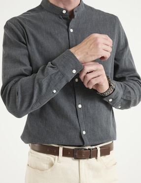Camisa casual JBE de algodón manga larga para hombre