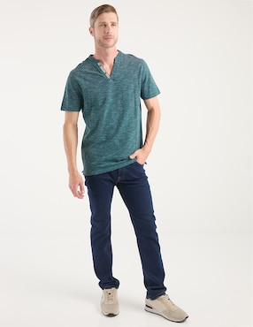 Playera Jbe cuello henley para hombre