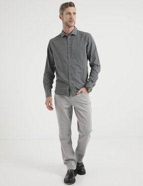 Camisa casual Jbe de algodón manga larga para hombre