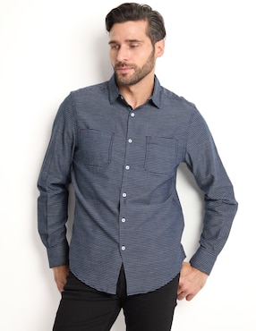 Camisa casual Jbe de algodón manga larga para hombre
