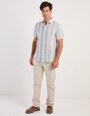 Camisa casual Jbe de algodón manga corta para hombre