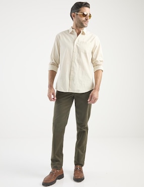 Camisa casual Jbe de algodón manga larga para hombre