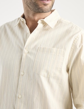 Camisa casual Jbe de algodón manga larga para hombre