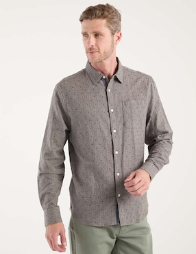 Camisa casual Jbe de algodón manga larga para hombre