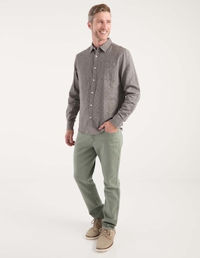 Camisa casual Jbe de algodón manga larga para hombre
