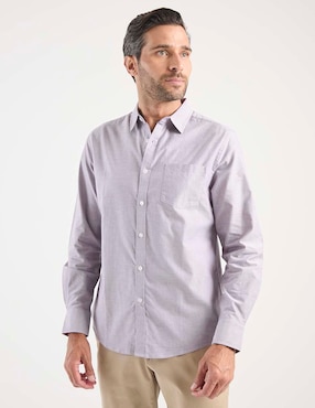 Camisa casual Jbe de algodón manga larga para hombre