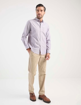 Camisa casual Jbe de algodón manga larga para hombre