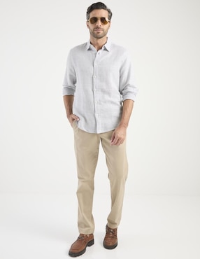 Camisa casual Jbe de algodón manga larga para hombre