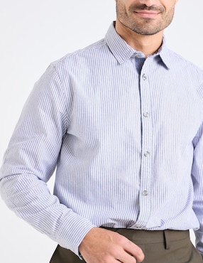 Camisa casual Jbe de algodón manga larga para hombre
