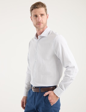 Camisa casual Jbe de algodón manga larga para hombre