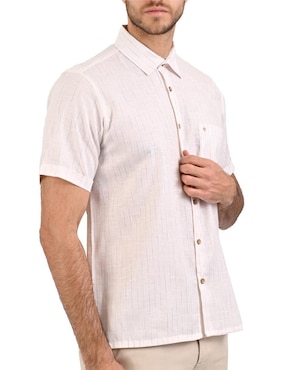 Camisa casual Michel Blanc manga corta para hombre