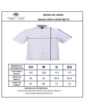 Camisa casual Michel Blanc manga corta para hombre