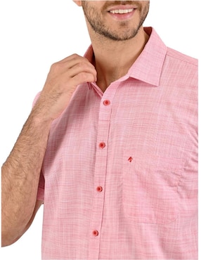 Camisa casual Michel Blanc algodón manga corta para hombre
