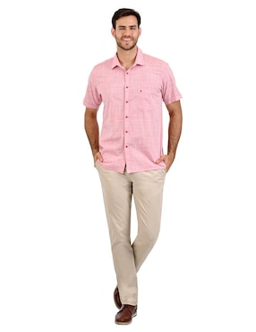 Camisa casual Michel Blanc algodón manga corta para hombre