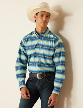 Camisa casual Ariat de algodón manga larga para hombre