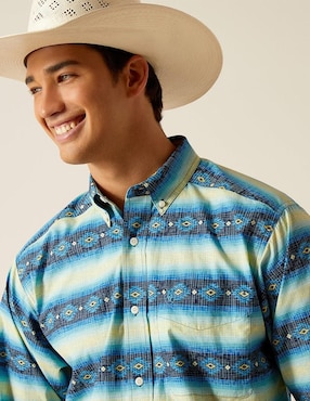 Camisa casual Ariat de algodón manga larga para hombre