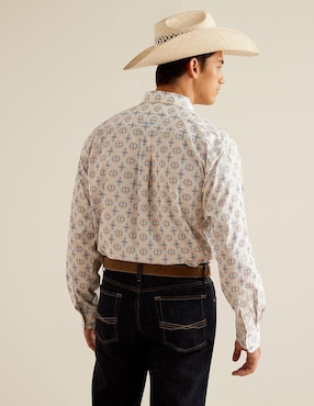 Camisa casual Ariat de algodón manga larga para hombre