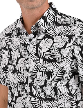 Camisa casual Michel Blanc de algodón manga corta para hombre