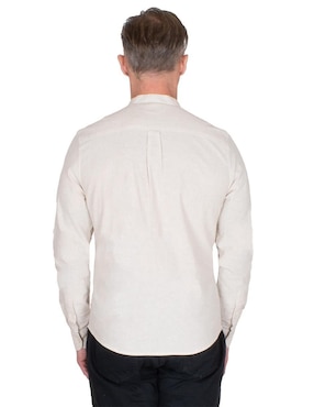 Camisa casual Generra de algodón y lino manga larga para hombre