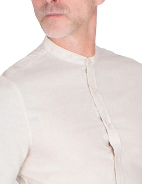 Camisa casual Generra de algodón y lino manga larga para hombre