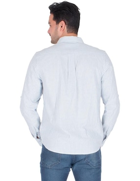 Camisa casual Generra de algodón y lino manga larga para hombre