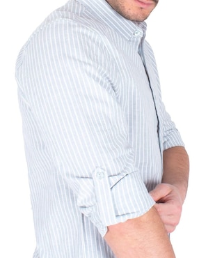 Camisa casual Generra de algodón y lino manga larga para hombre