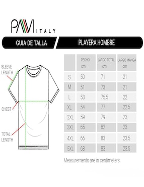 Playera Pavi Italy cuello redondo para hombre