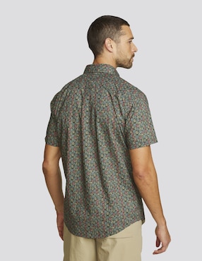 Camisa business casual Eddie Bauer de algodón manga corta para hombre