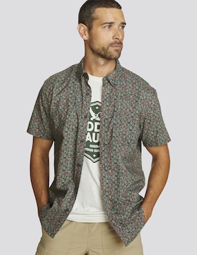 Camisa business casual Eddie Bauer de algodón manga corta para hombre