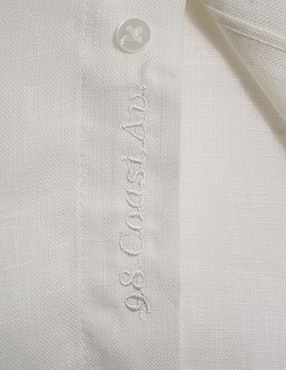 Camisa casual 98 Coast Av de lino manga larga para hombre