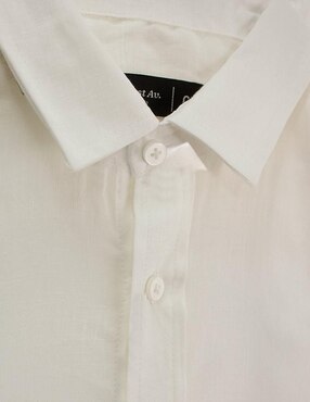 Camisa casual 98 Coast Av de lino manga larga para hombre